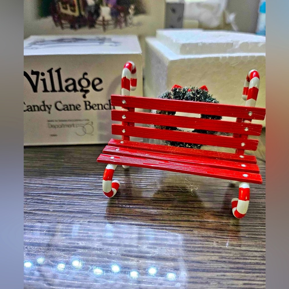**SOLD** - Department 56 Candy Cane Bench